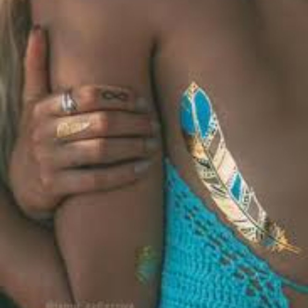 3 sheets Golden Silver Temporary Tattoo - Picture 8 of 15